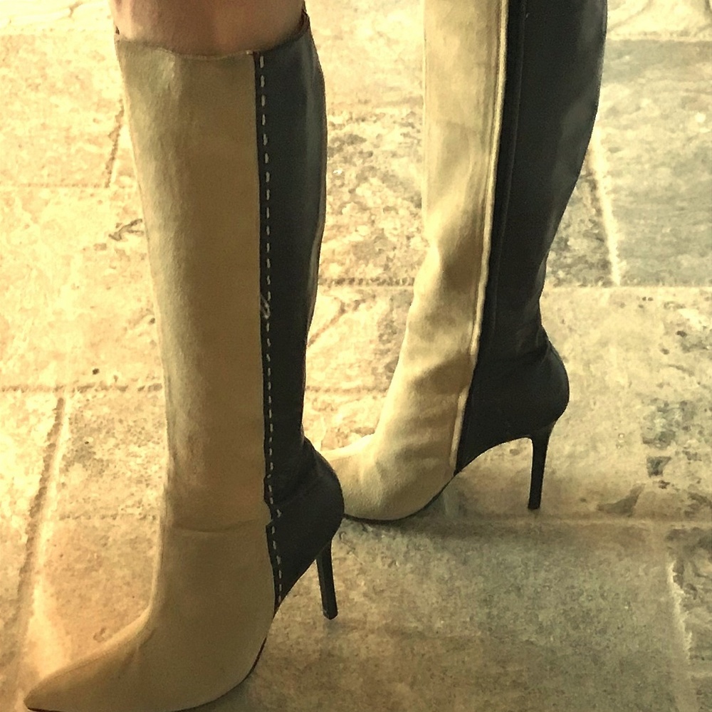 Colin Stuart suede and leather tall boots - size 6